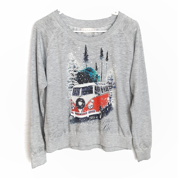 Altar'd State Tops - ALTAR'D STATE Vintage Christmas Volkswagen Graphic Sweatshirt Top Size M